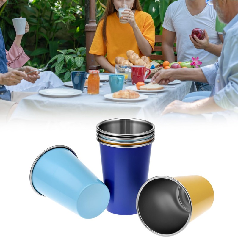 QWORK Pint Cup 17.6 oz 304 Stainless Steel Cups -