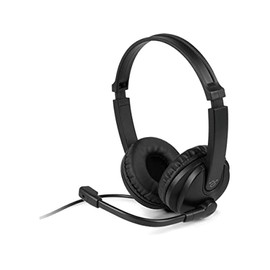 Aluratek Wired 3.5mm Stereo Headset with Noise Reducing Boom Mic and in-Line Controls, for Distance Learning, Zoom, MS Teams, Video Conferencing, Skype, Gaming, Music Play, Webinars (AWH352FB), Black