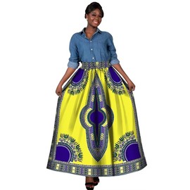 ABCWAX African Skirt for Women Traditional Print Dashiki Ankara Beautiful Skirt for The Four Seasons