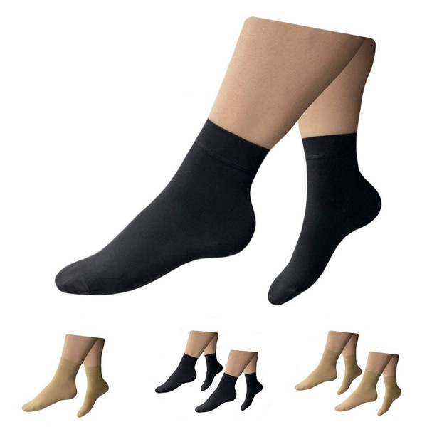 HealthyNees Closed Toe 15-20 mmHg Compression Foot Circulation Wide Ankle Sleeve (Black, L/XL)