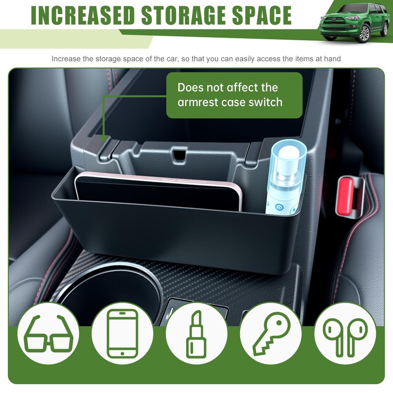 Qyebbk Center Console Organizer for 2010-2024 Toyota 4Runner Hanging Armrest