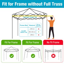 10x10 Canopy Replacement Top Cover with Air Vents for Pop up Canopy Gazebo Tent, with Adjustable Strap, Waterproof & Anti-UV for Outdoor Shade (Frame Not Included) (Sky Blue)
