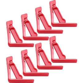Black Duck Brand Plastic Tablecloth Clamp Holders - Spring-Loaded Clips (8, Red)