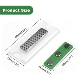 Snillok 10 PCS Magnetic Name Tag Holders with 3 Strong Neodymium Magnets, Name Badge Magnets Clear Acrylic Name Holder Reusable Blank ID Badge Holders Name Label for Business Events School Office