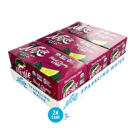 Nixie Sparkling Water, Black Cherry Lime | 12 fl oz cans, 24 pack | Organic, Vegan, Non-GMO, Gluten Free, 0 Calories, 0 Sugar, 0 Sodium
