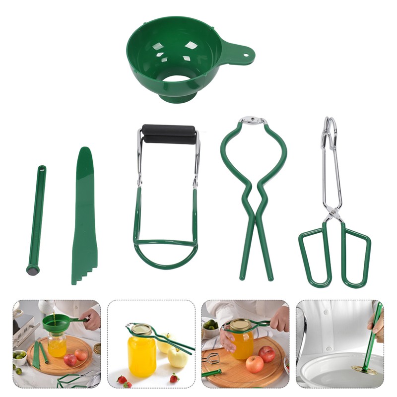 6 Pcs Canning Kit Canning Funnel Tong Bubble Popper Jar