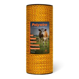 Electric Fence Polywire 1/8” with 9 Stainless Steel Strands - High Visible Wire Fencing for Horse, Cattle, Livestock - Portable Fencing with UV and Rust Resistance - 3280ft
