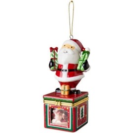 Unbranded New! Set of 2 Ceramic Photo Frame Ornaments Santa and Snowman Christmas Decor