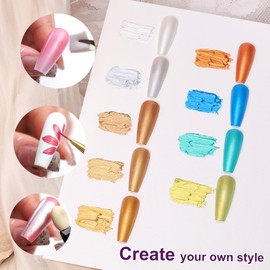 U-Shinein Gradient Painting Gel, 9 Colors Ombre Gel Nail Polish with 100Pcs Nail Sponges & 4 Claws Metal Grabber, Sponging for Ombre Nails Aura Nails, French Manicure Satin Metal