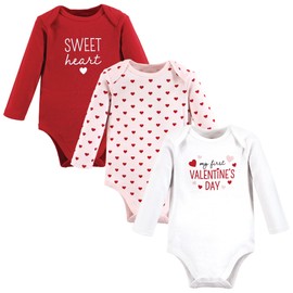 Hudson Baby Hudson Baby Unisex Baby Cotton Long-Sleeve Bodysuits, Valentine Sweetheart, 3-6 Months