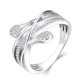 Starnny Women's 925 Silver Engagement Ring Wedding Rings Wrap Ring Rings 3A Zirconia Rings White Gift for Her Women, Silver Silver P½, Cubic Zirconia