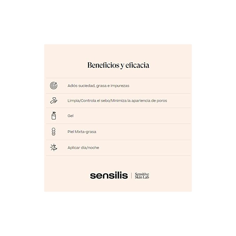 Sensilis - Purify Essential Cleanser, Gel Limpiador para Pieles Mixtas
