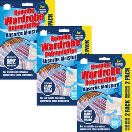 Zale Yardley Dehumidifier Bags, Wardrobe Dehumidifier, Disposable Dehumidifier Condensation Remover Interior Damp Moisture Absorber For Home, Bedroom, Wardrobe, Cupboards, Caravan, or Garage (6 Pack)