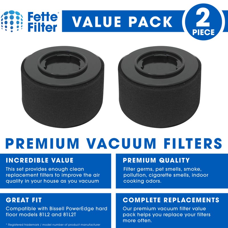Fette Filter 2-Pack Bissell 54A2 Compatible Replacement Pack for PowerEdge
