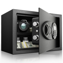 <1.6 cu.ft.> Goldenkey Digital Safe with Electronic Keypad, Document Safe Box with Removable Shelf, Personal Safes Perfect for Guns, Laptop, Valuables in Office or Hotel, 11.81"D x 14.96"W x 11.81"H