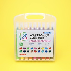 GColour 18 Colors Watercolor Markers, School and Art Suppliers, Back to School, Soft Nylon Brush Tips for Coloring, Calligraphy, Painting, Drawing
