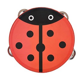 15cm Wood Handheld Tambourine Metal Jingles Hand Held Percussion Drum for Kids Dance Song Gifts(1#)