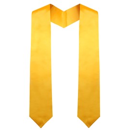 QEYMN Graduation Stole, Plain Graduation Sash, Gold Graduation Stole Class of 2025 2024 for Unisex Adults, Graduation Stole Sash for Academic and Choral 70" Long
