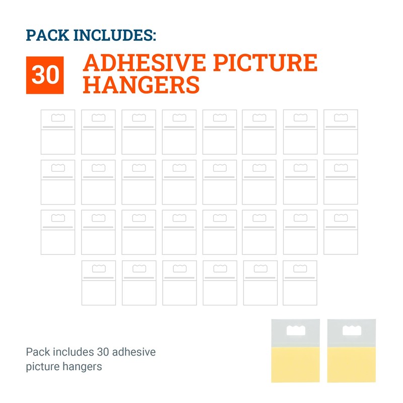 PHS Picture Hanging Strips - 30 Pack No Damage Wall