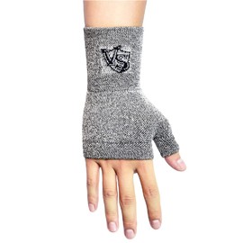VITAL SALVEO CJ-5105 Compression Wrist & Thumb Supporter, Germanium & Bamboo Charcoal Special Fiber, For Both Left and Right Hand Wrist & Thumb Sleeves (1 Piece), Light Gray (S)