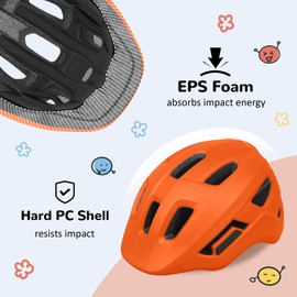 Toddler/Kids Bike Helmet, Adjustable and Multi-Sport, from Infant to Schoolchild, 2 Sizes (Orange)