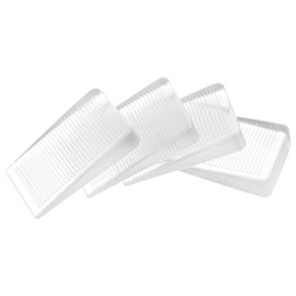 4 Pack Door Stop Rubber, Wedge Thin Door Stoppers for Bottom of Doors Clear Non-Scratching Doorstops Sturdy Stackable Doors Stops for Home Office School