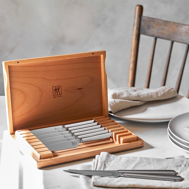 ZWILLING Contemporary Steak Knife Set of 8, Oval handle, Stainless