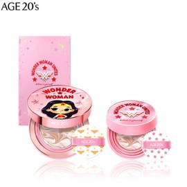 AGE 20'S Signature Essence Cover Pact Master Double Cover Set 3items [Wonder Woman Pink Edition]
