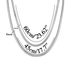 MILAKOO Stainless Steel Necklace Set Women Men Snake Chain Herringbone Pattern Chains Cuban Chain Choker for Men Women Gold/Silver, Stainless Steel, No Gemstone