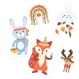 Ursus 8080002F Woodland Friends Paper Craft Set, Set of Photo Cardboard, Braiding Sheets, Punching Parts, Braiding Strips and Embroidery Thread, Includes Step by Step Instructions (English language