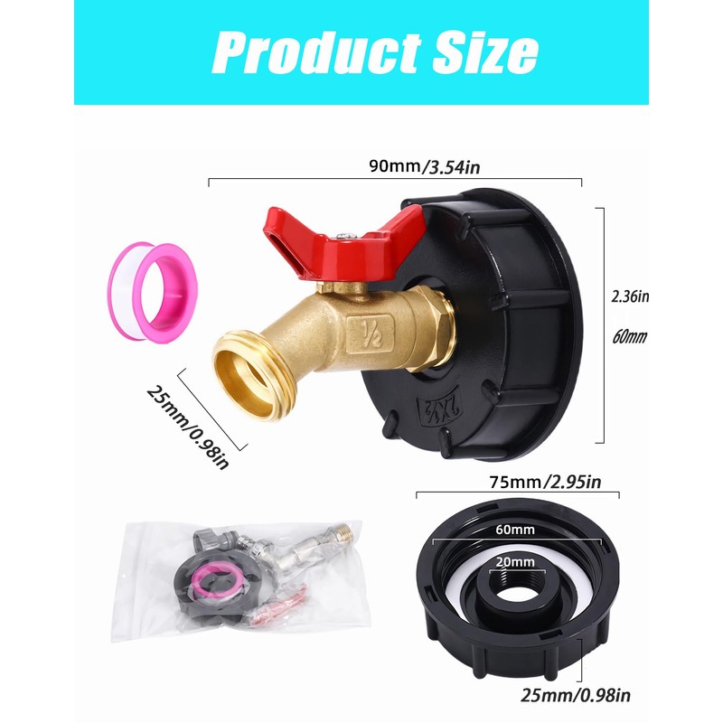 Baieasy IBC Tote Valve, 75 mm NPT DN50 Tote Tank