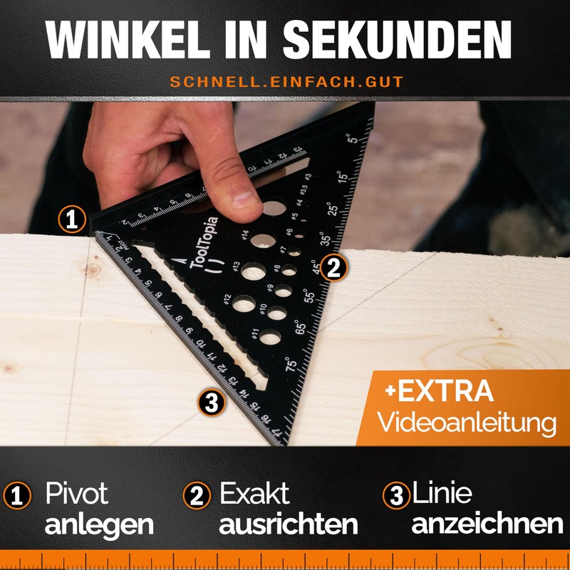 Carpenter's Square 180 mm - Precise Try Square Set with