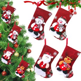 SilverChry Mini Christmas Stockings*4Pcs, Christmas Stockings for Fireplace, Mini Christmas Stockings for Decoration, Fireplace Christmas Stocking