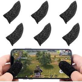 UNO' 6 Finger Gloves for Mobile Games, Touch Screen Controller, Breathable, Sweatproof, Finger Sleeves, Ideal for PUGB Games, Valuables etc.