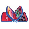 gimboo School Pencil Case with Accessories, blue, Motif - Graffiti