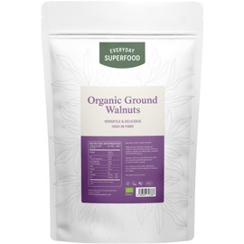 Everyday Superfood Organic Ground Walnuts 400g, Raw Grated Walnuts Ideal for Baking, Vegan and Kosher