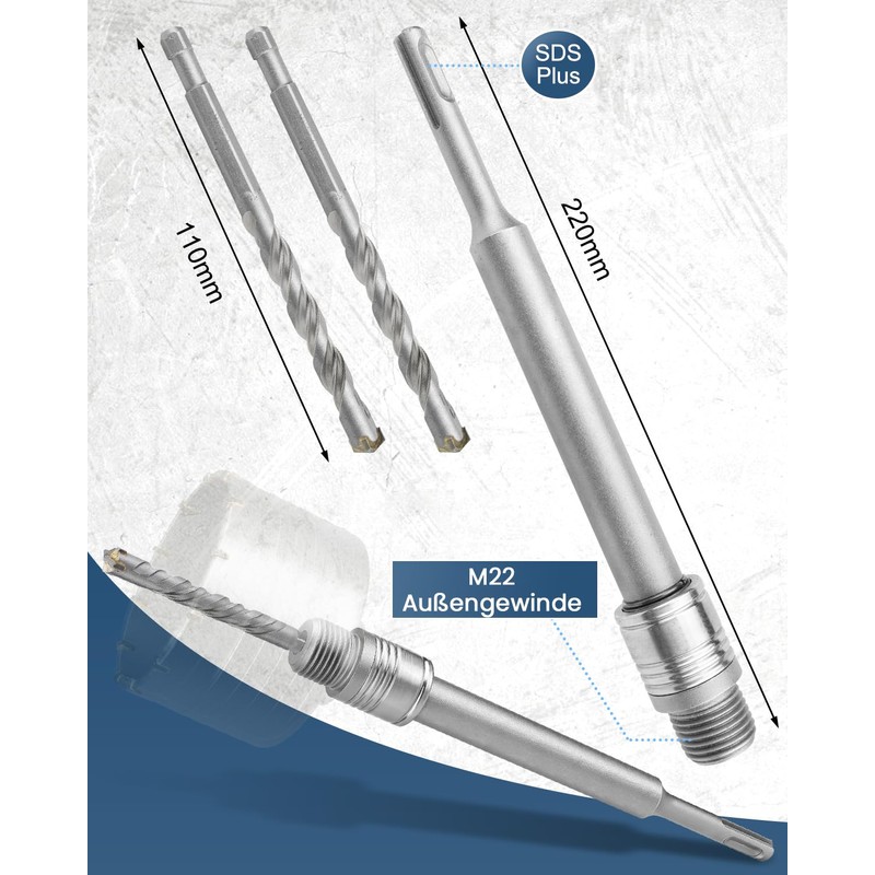 SDS Plus Extension, Lytool 220 mm SDS Plus Drill Extension