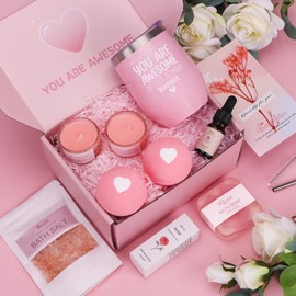 Pamper Gifts For Women, Rose Care Package For Mum Birthday Pamper Hamper For Her, Pamper Kit Relaxation Bath Gift Mother Birthday Present Relax Spa Gift For Girls Self Care Gifts For New Mum