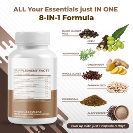 NURAFUSE Black Walnut Wormwood Whole Cloves Goldenseal - Rich in Antioxidants, Digestive Health- Made and Tested in The USA