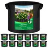 JNYONG 12-Pack 5 Gallon Thickened Non-Woven Grow Bags, Aeration Fabric