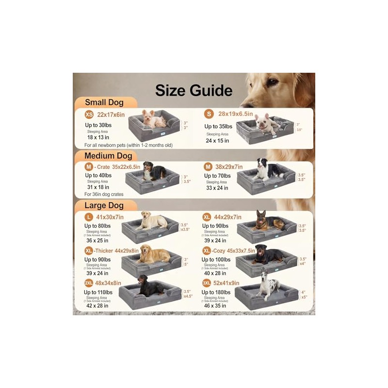 OhGeni Orthopedic Dog Bed Couch Big Cat Sofa for Extra