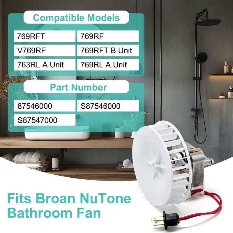 Hipoilk 87546000 B-Unit Bathroom Exhaust Fan Motor Replacement for Broan