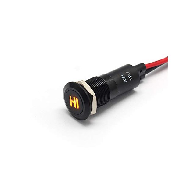 Alpinetech PLB12MS 12mm 1/2" 12V LED Metal Signal Indicator Pilot