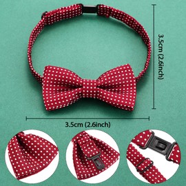 SATINIOR 8 Packs Toddler Bow Tie Adjustable Pre Tied Polka Dot Tie for Boys Kids Infants, 8 Colors