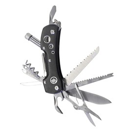 Navaja multifuncional negra, 13 accesorios en 1, survivor tool Kelvin, navaja multiusos de bolsillo de acero inoxidable.