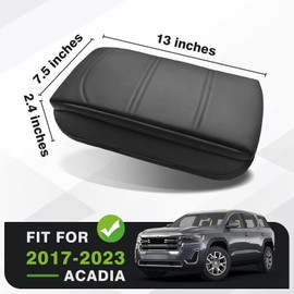 Muslogy Center Console Cover 1-Inch Extra Thick Armrest Pad Compatible with 2017-2023 GMC Acadia Arm Rest Cushion Padding Anti-Scratch Console Leather Lid Protector