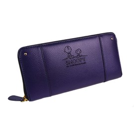 Snoopy Women's Long Wallet, Round Zipper, Cute, Charlie Brown, Simple, Cute, SNOOPY Character, Large Capacity, Long Wallet, navy