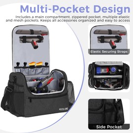 Car+Boat Vacuum Storage Bag Compatible with Dyson V7 - V15 – Organizer Case for Cordless Handheld Vacuum & Accessories, Travel Carrying Bag with Adjustable Dividers for Home, Car, RV & Garage (Black)
