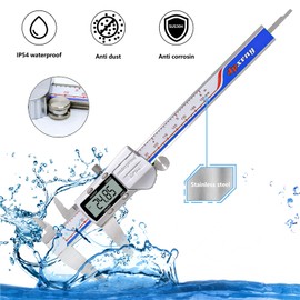 Digital Vernier Caliper, IP54 Waterproof Digital Caliper, 150mm Calipers Measuring Tool with Absolute Origin, MM/Inch/Fraction Conversion, Extreme Accuracy Electronic Caliper for Industry