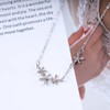 Atentuyi Tiny Crystal Flower Necklace Silver CZ Flower Pendant Necklace